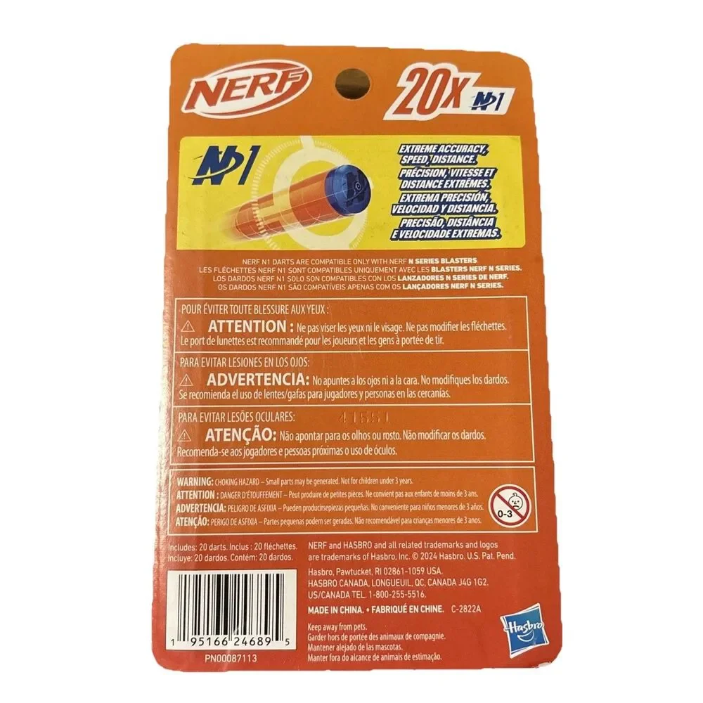 Nerf N Series N1 Darts, 20 Darts, Compatible Only With Nerf N Series Blasters